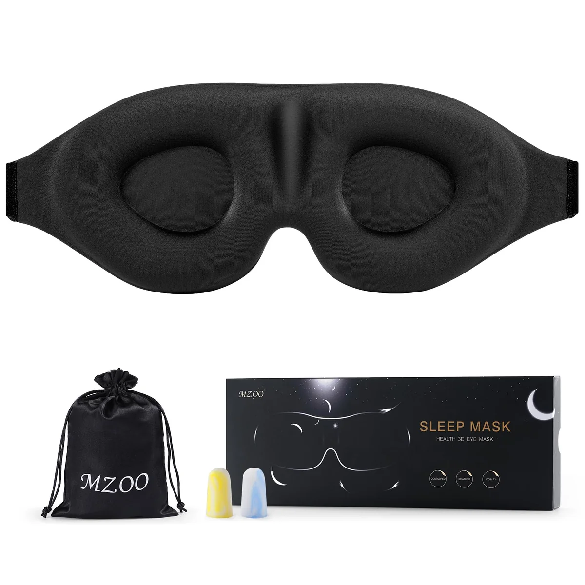 MZOO Luxury Sleep Eye Mask for Side Sleeper Men Women